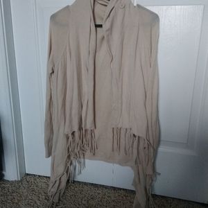 Tan Fringe Cardigan